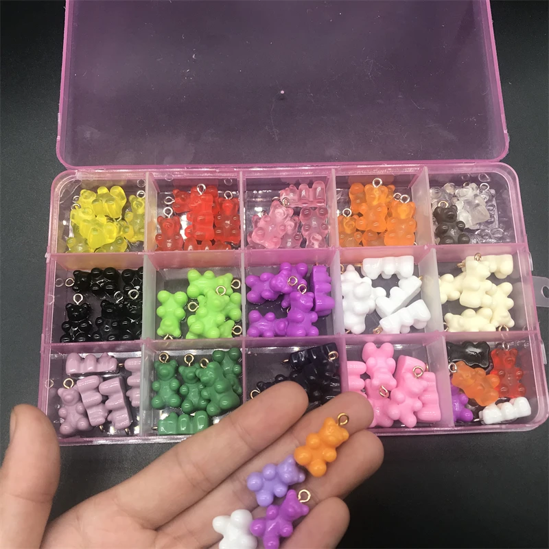 

75/60/120Pcs Multi Color Bear Candy Nail Charms Jewelry 3D Flatback Resin Kawaii Gummy Bears Rhinestones For Nails Accessories