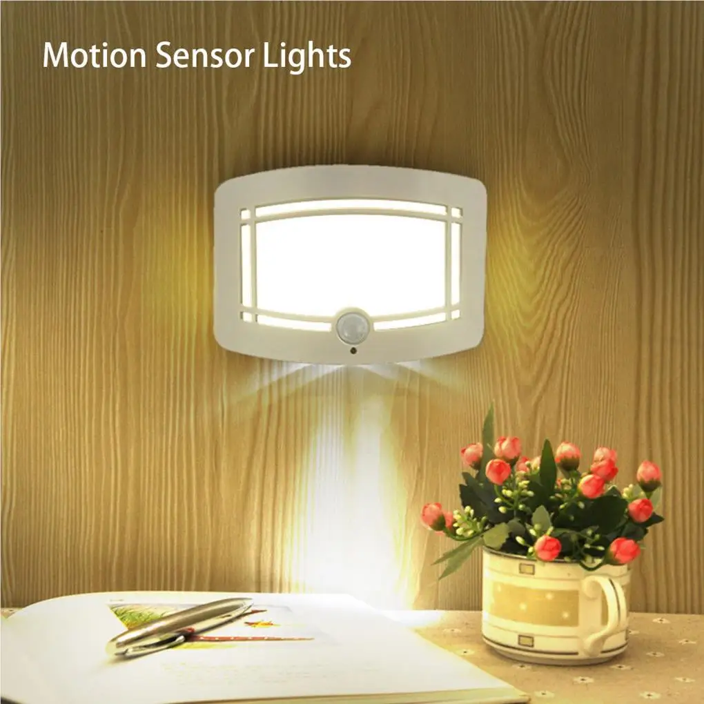 

Wireless Sensor LED Light Wall Sconce European Style Square Shape Body Induction Bedside Lamp Path Cabinet Corridor