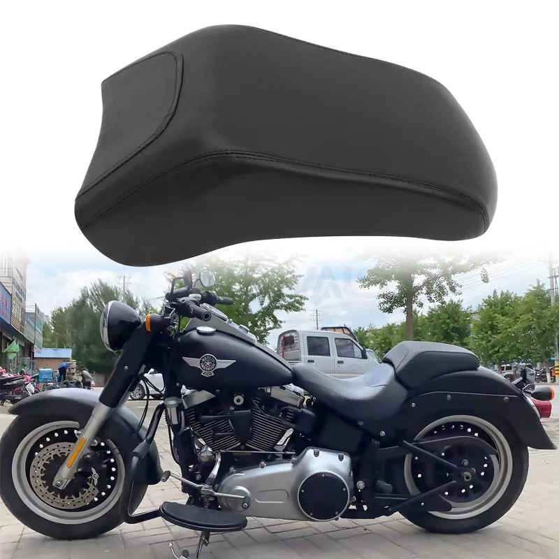 

Motorcycle Rear Passenger Seat Cushion Pillion Leather Pad Cover For Harley Davidson Softail Fat Boy FLSTF 2008-2014