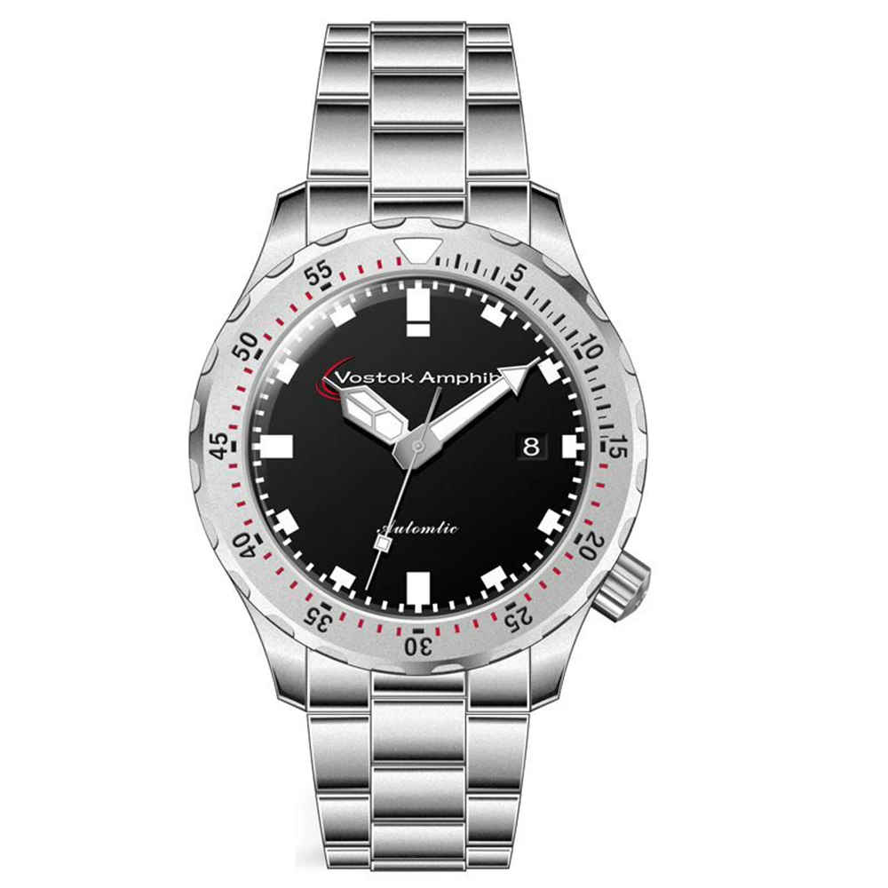 

Sports Watch Men Automatic Mechanical Wristwatches 41mm Diver Watches Military Luminous Clocks Miyota 8215 Movt VOSTOK AMPHIBIA