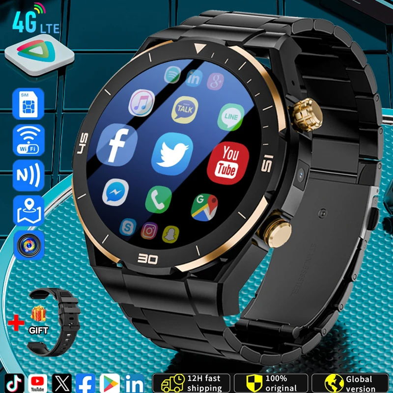 4G Full Netcom Android 9.0 Смарт-часы 360*360 Amoled 1 54-дюймовый экран Дисплей GPS WIFI HD Видеозвонок 2MP