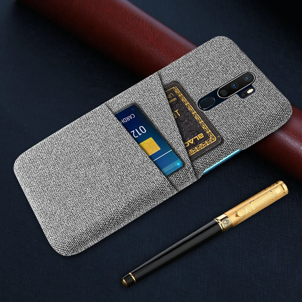 

Card Case For OPPO A5 A9 2020 A11x Case Luxury Fabric Dual Card Phone Cover For OPPOA5 OPPOA9 OPPO A 9 2020 Phone Fundas Coque
