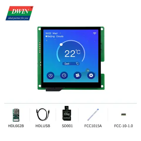 DWIN 4,0 "IPS 480X480 квадратный модуль емкостной сенсорной панели, TFT LCD, UART LCM HMI интеллектуальный дисплей, управление для Arduino