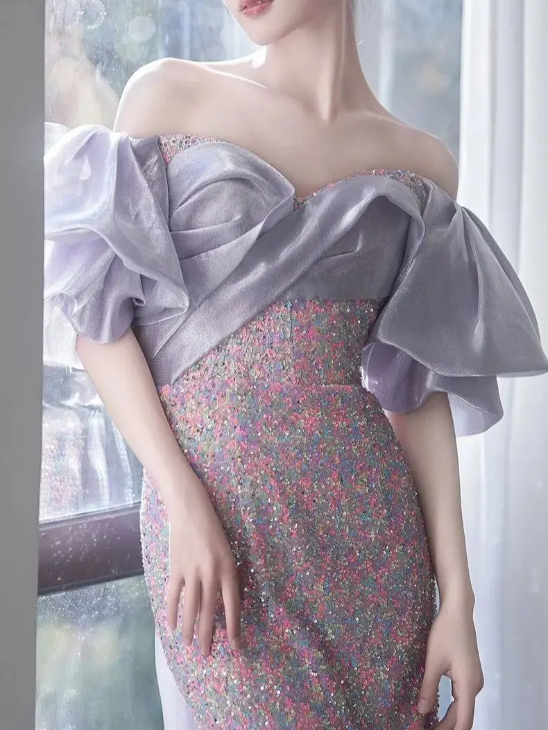 Великолепное платье-Русалка во французском стиле с открытыми плечами и