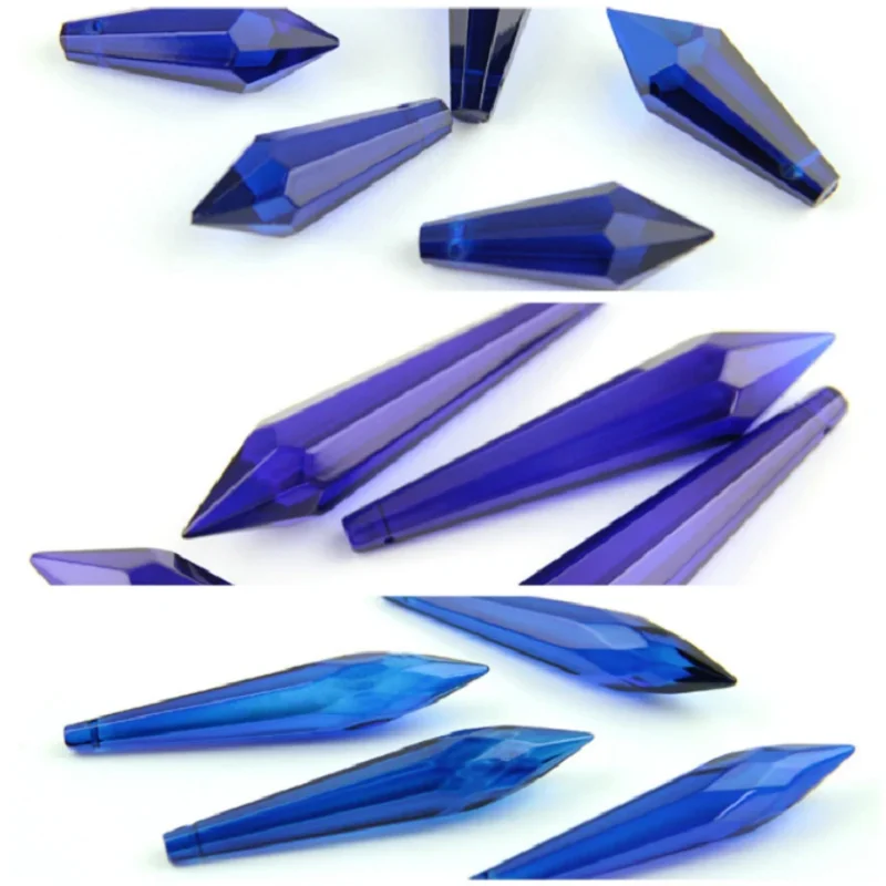 38 мм/63 мм/76 мм стеклянная люстра в виде сосульки капли темно-синяя хрустальная