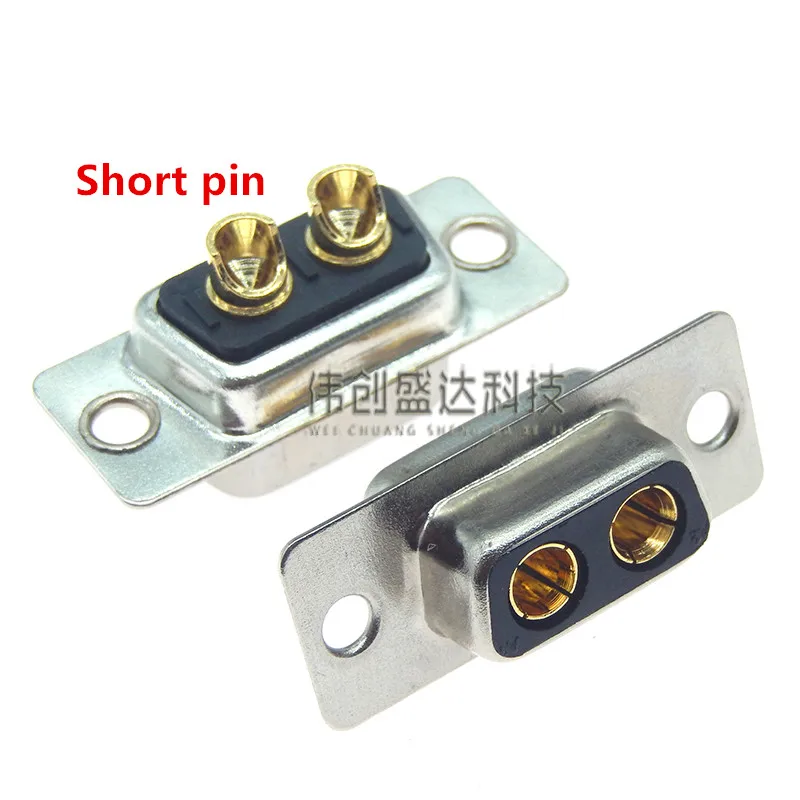 Фото 1 шт. 2W2 2V2 30A 2-контактный позолоченный высокотоковый разъем D-SUB (штекер/гнездо), адаптер для пайки, 2-контактный штекер/розетка, высокая мощность №5