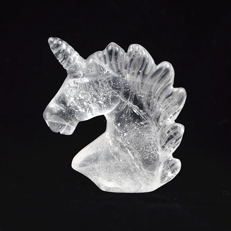 

2 Inches Natural Quartz Crystals Unicorn Hand Carved Polished Good Luck Healing Stone Reiki Home Decor Modern 1pcs