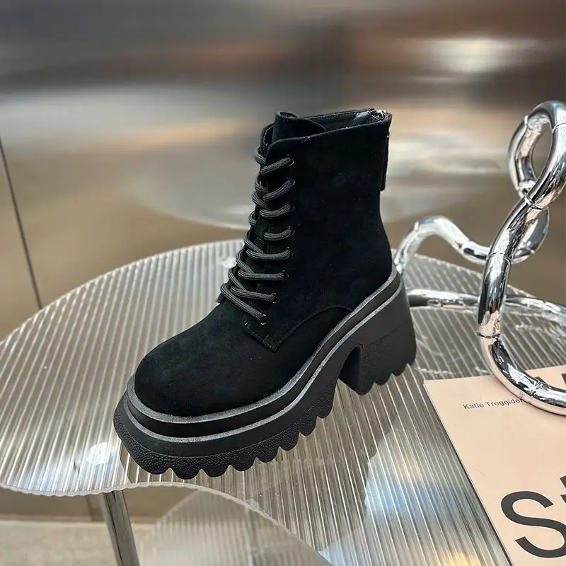 Women's Martin Boots Velvet Short Boots Fashion Beige Thick with Female Boots 2022 Autumn and Winter New