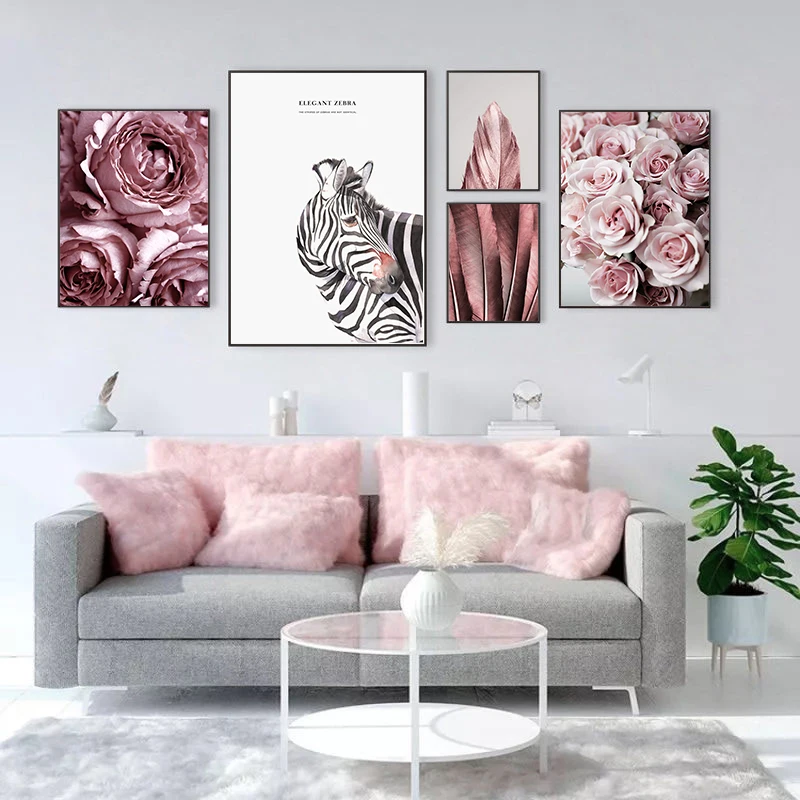 

Картина на холсте с натуральными цветами, настенная живопись в скандинавском стиле, современное художественное украшение для дома, Постер ...