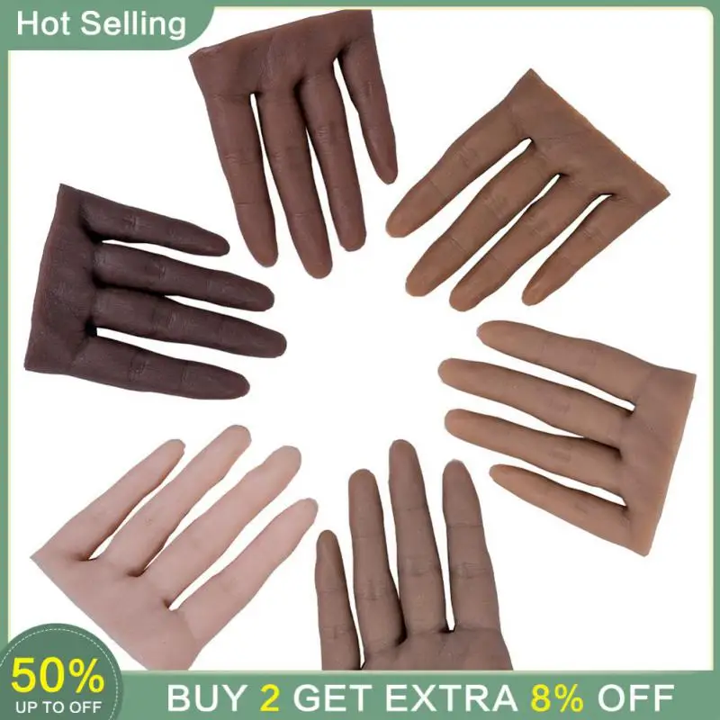

Practice Nail Art Hand Soft Training Display Model Hands Flexible Silicone Can Bend Prosthetic Personal Salon Manicure Tools