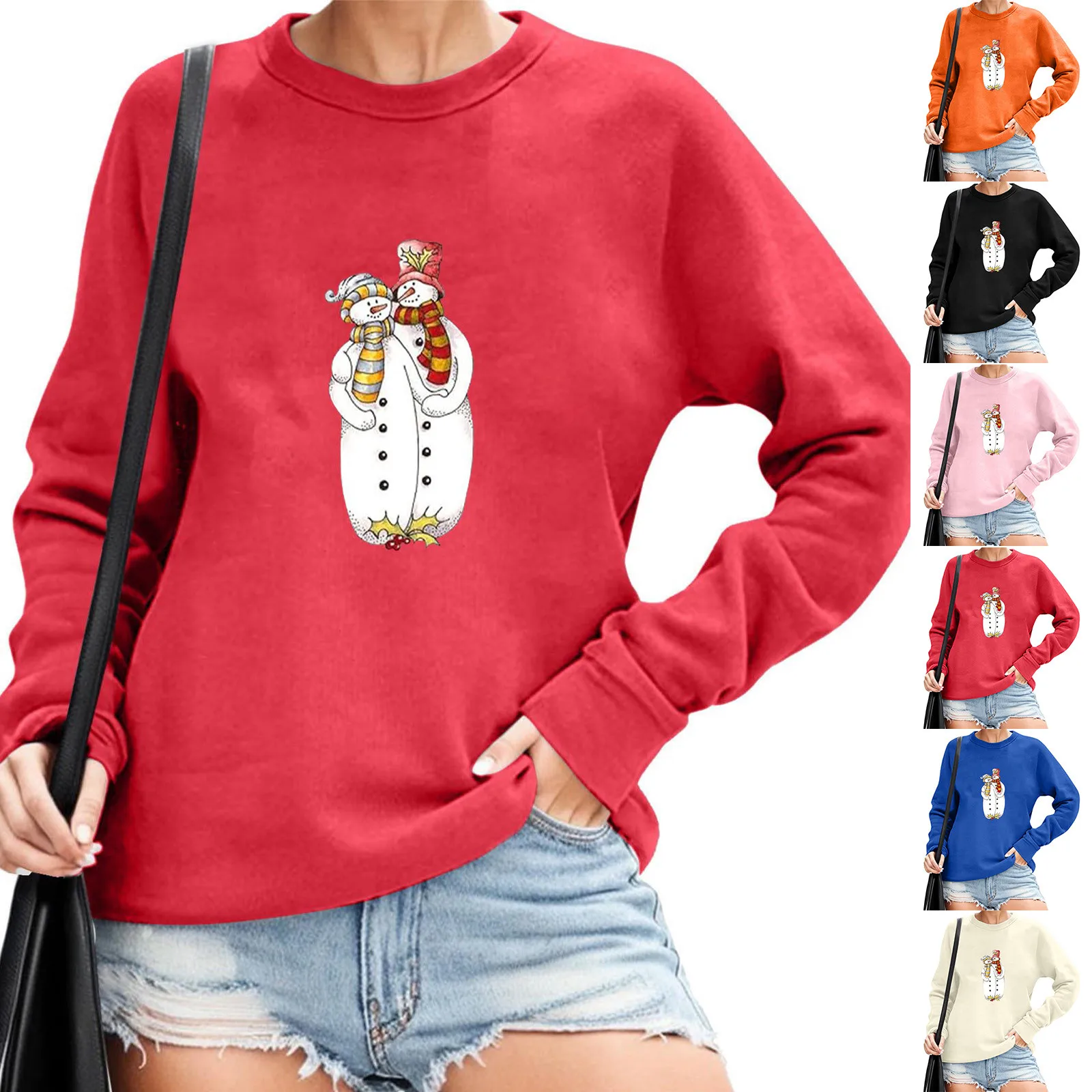 

Women's Novelty Couples Christmas Sweatershirts Unisex Christmas Snowman Patterned Retro blouse tops Autumn Spring Tracksuit