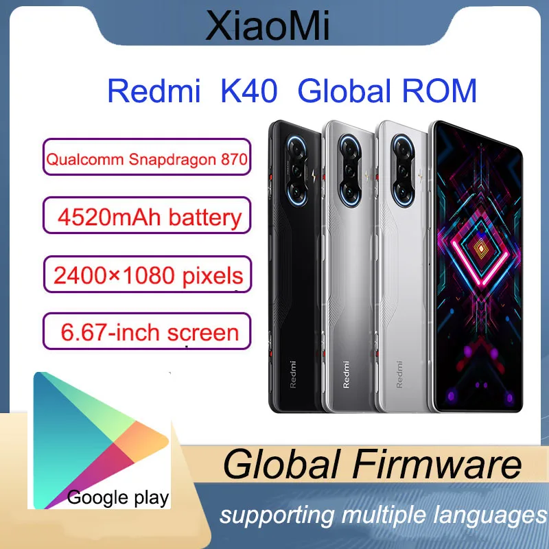 Global ROM Xiaomi Redmi K40 Gaming Smartphone 8GB/12GB 256GB Dimensity 1200 Octa Core 120Hz Display 64MP Camera cellphones