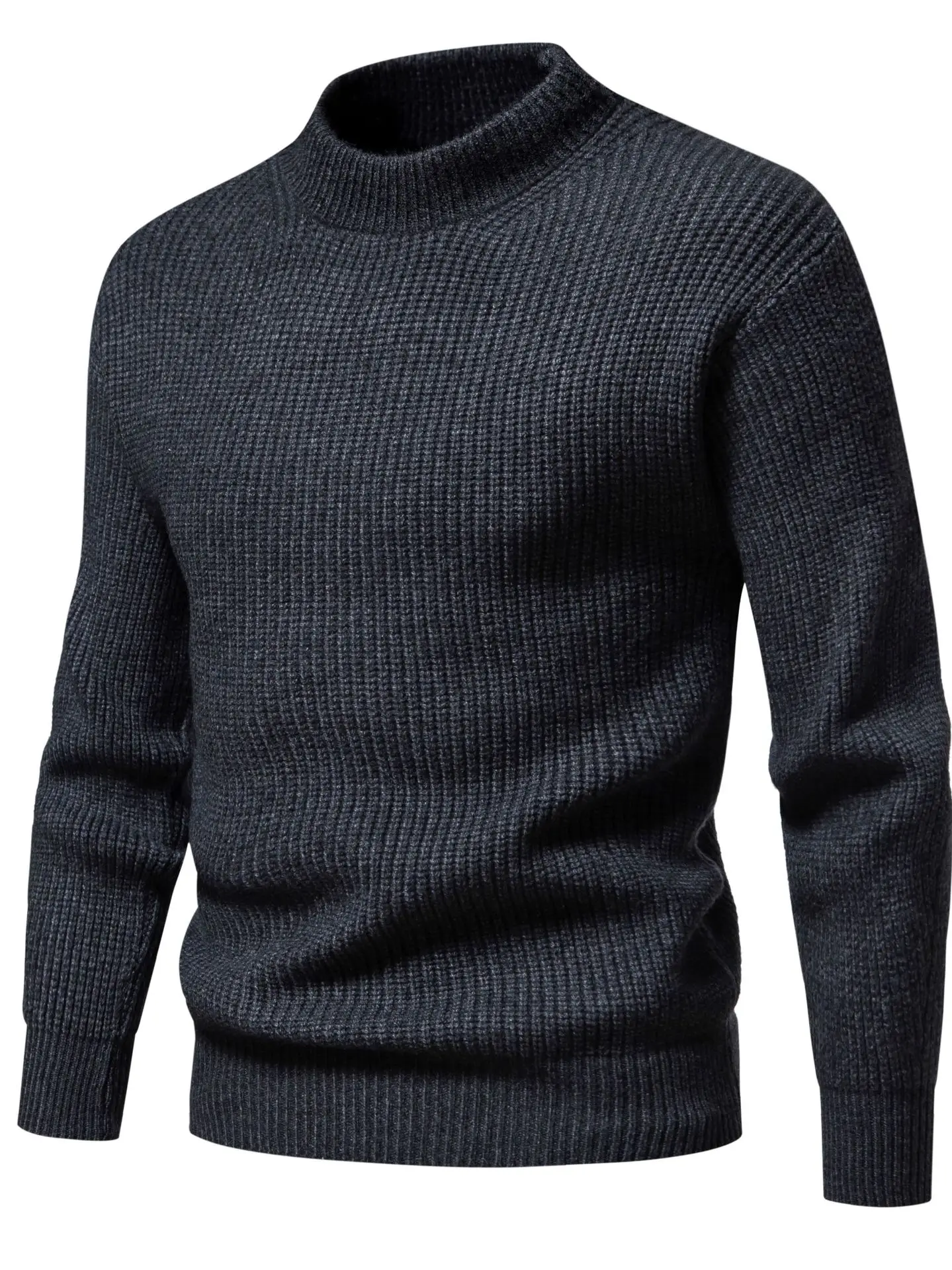 

Свитер мужской с круглым вырезом, хлопковый пуловер в стиле пэчворк, однотонный теплый зимний, Осень-зима