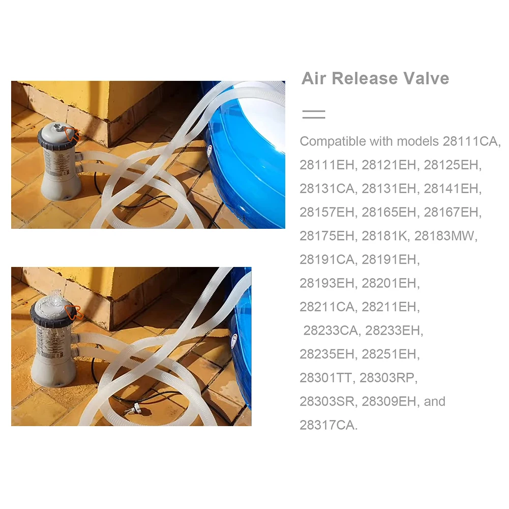 

2 Sets Exhaust Valves For Intex 10460 10264 Air Release Valves With O-Rings For Filter Pump Systems Hot Tubs Swimming Pool Part