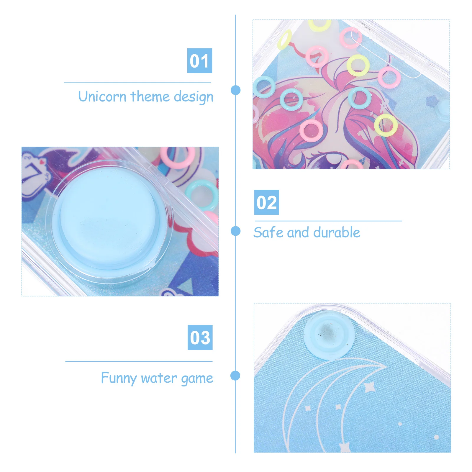 

4 Pcs Handheld Water Ring Game Travel Gift Waterplane Unicorn Games Plastic Toss Outdoor Toy