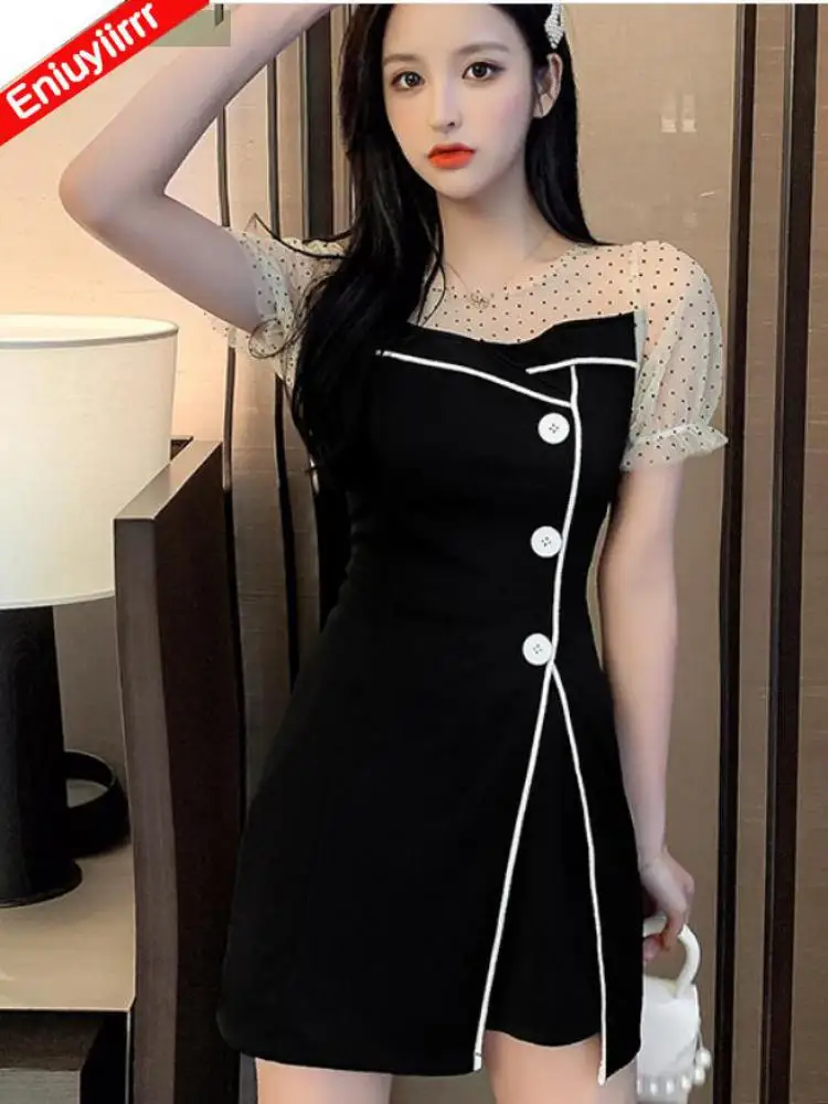 

2022 Women Two Piece Suit Velvet Patchwork Dot Shirt Dress Sexy Corsets Top+Bandage Mini Shorts Set Activity Matching Set Outfit