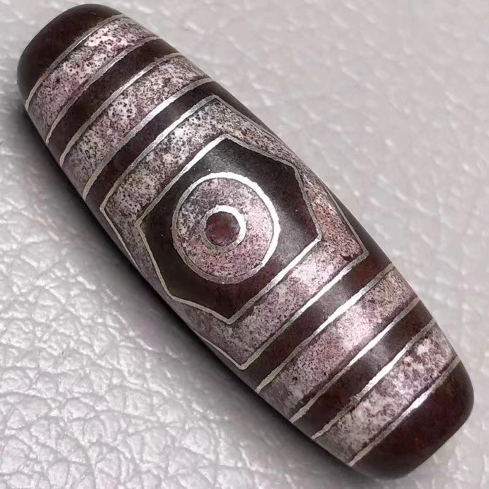 Enlay серебряный шелк Тайвань возвращаемый старый материал полный циннабар точки 3 глаза мощные бусины Dzi