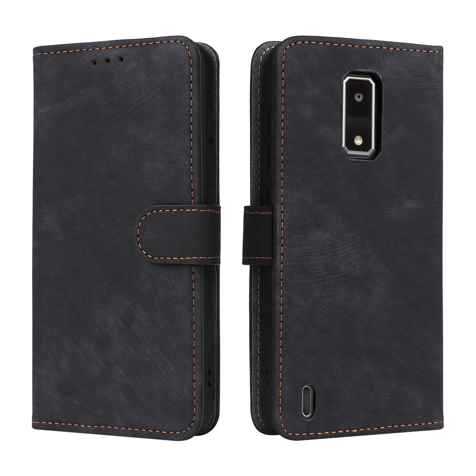 Кожаный чехол-книжка для BLU View 4 3 B140DL с магнитной кнопкой RFID-защитой