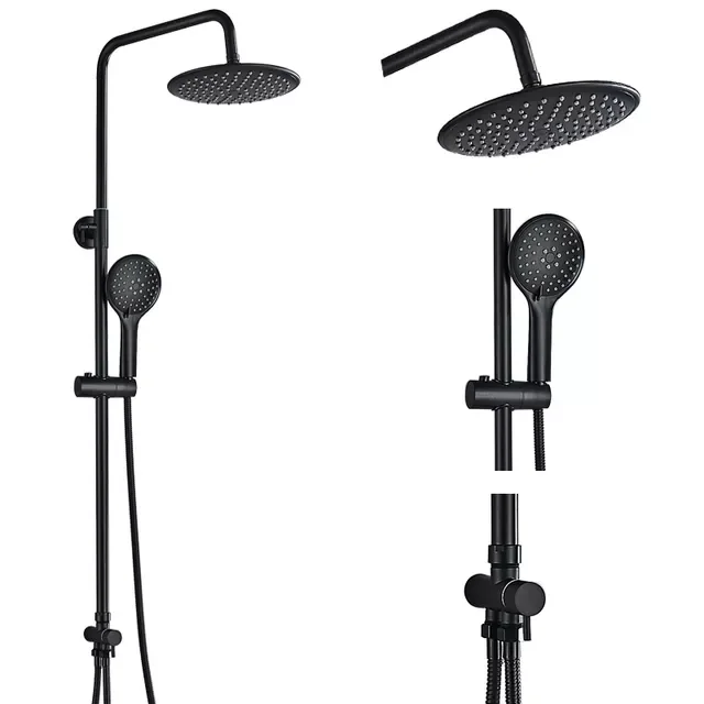 

Chrome Bath Shower Faucet Wall Mount Rainfall Shower With Handheld Shower 2-way Shower Switch Bathroom Shower Mixer Taps