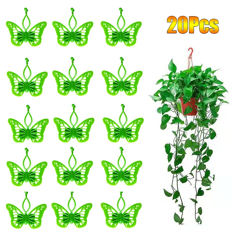 

20Pcs Green Radish Plant Wall Climbing Fixture Indoor Vine Plant Wall Hook Fixing Clip Seamless Paste Buckle Plant Supports