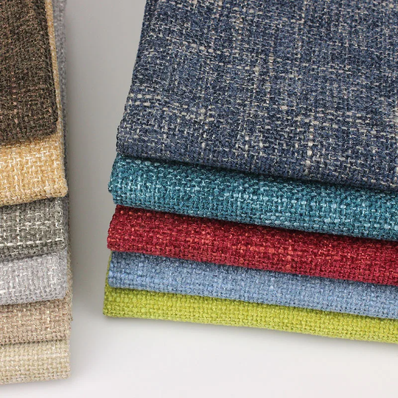 

Thick Solid Color Sofa Cover Fabric Polyester Linen Bedcover Cushion Bamboo Knot Imitation Linen Tablecloth Fabric By The Meter