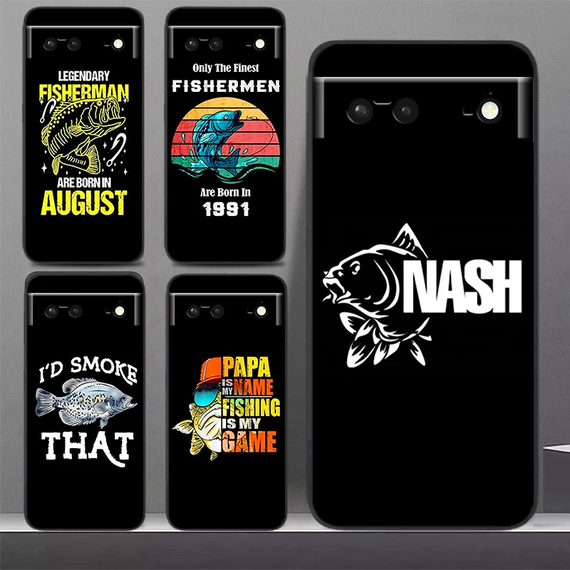 

Nash Fishing Logo Phone Case For Google Pixel 7 6 Pro 6A 5A 5 4 4A XL 5G Black Silicone TPU Shockproof Cover