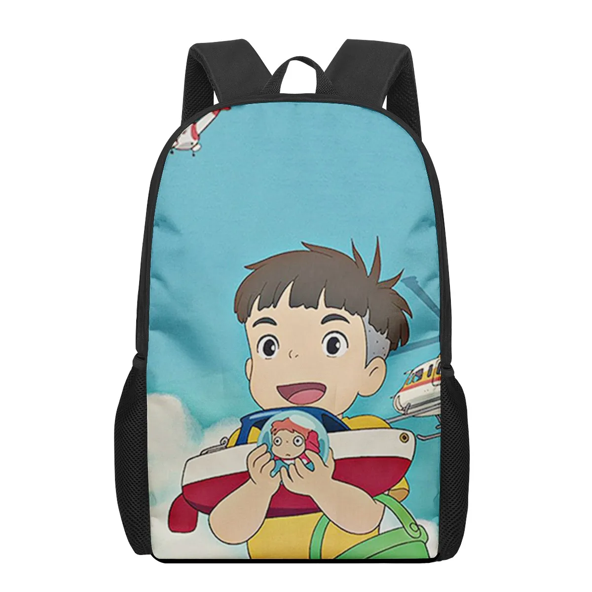 Ponyo on the Cliff anime 3D Print School Bags for Teenage Girls Boys Casual Children Bookbags Kids Backpacks Student Book Bag