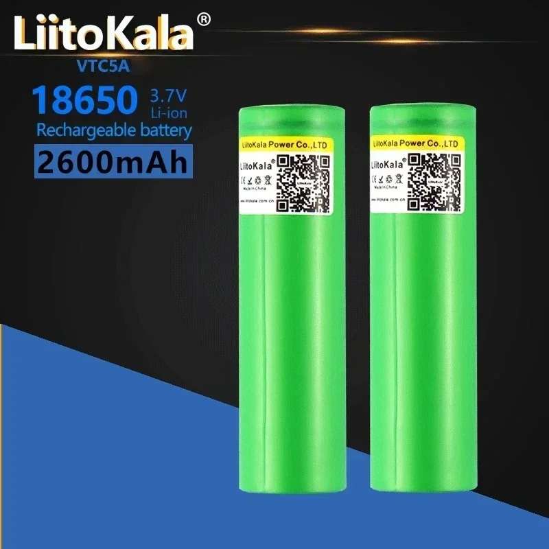 Liitokala 18650 2600 мАч VTC5A-N оригинальный 3 6 В US18650 VTC5A аккумулятор с высоким стоком 40 А