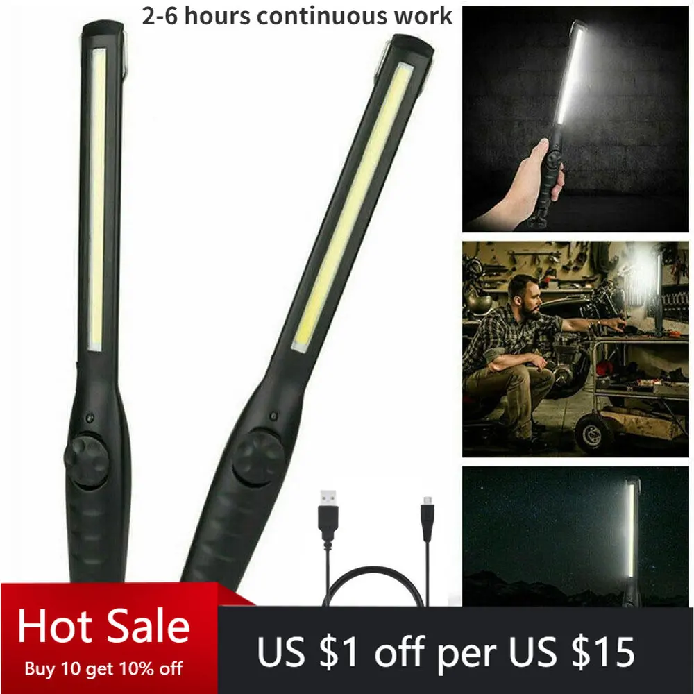 

COB-светодиодный фонарь, магнитный Рабочий фонарь, USB-зарядка, портативный фонарь для осмотра, освесветильник для кемпинга, обслуживания авто...