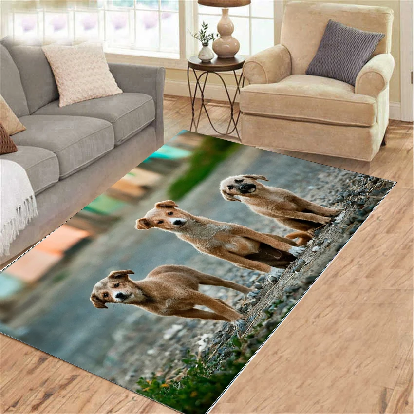 

Flannel Animal Dog Print Kitchen Carpet Floor Mats Carpets for Living Room Bathroom Rugs Entrance Doormat Home Decor