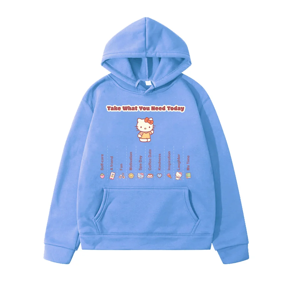 Толстовка с мультяшным принтом Take Waht You Need Today детский свитшот Hello Kitty забавная