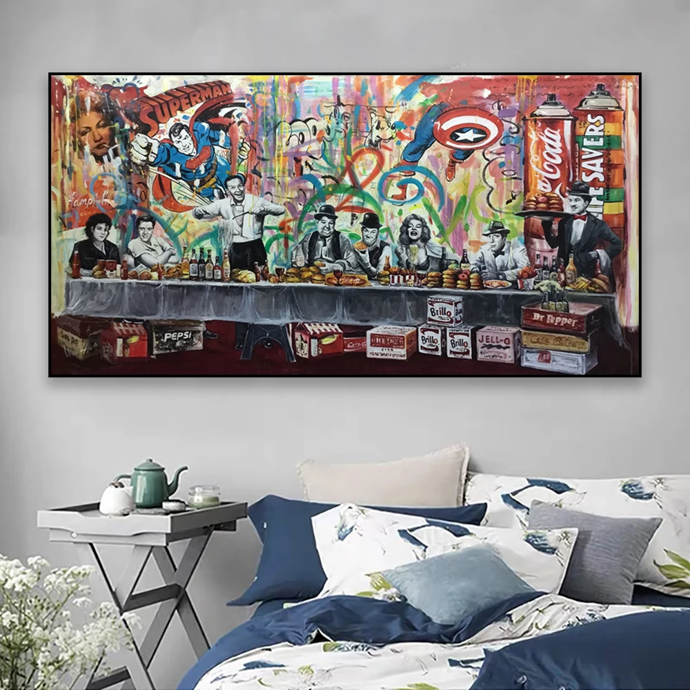 Постер с супергероями Диснея, художественные принты в стиле поп-улица, Картина на холсте, граффити, кино, искусство, мотивация, смешное настенное искусство для офиса, Декор