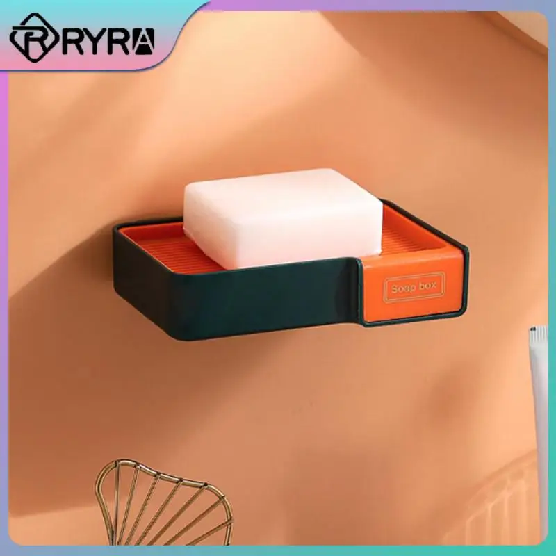 

1pc Soap Box For Bathroom Soap Rack Punch-free New Soap Dish Bathroom Supplies Soap Container Durable Drain Soap Holder Creative