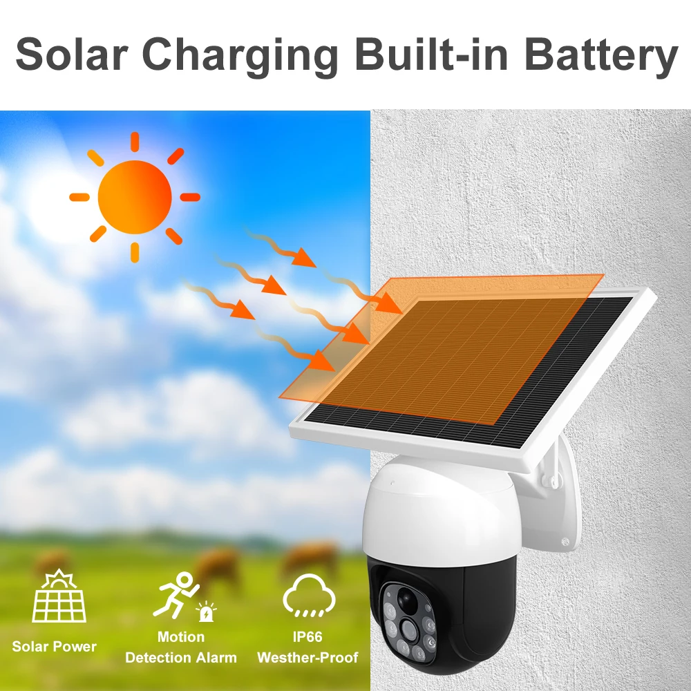 Продажа 10moons P22 Солнечная 4G Lite камера видеонаблюдения с поддержкой ночного видения с PTZ 1080P