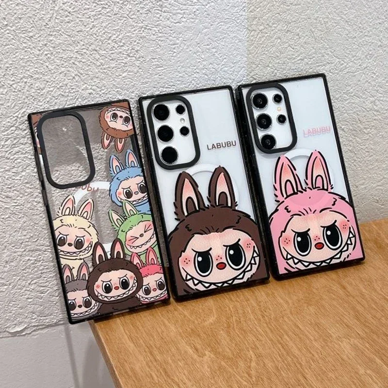 Акриловый защитный чехол с мультяшной куклой для Samsung Galaxy S22U S23U S24 Ultra S24+ Plus Shell MagSafe