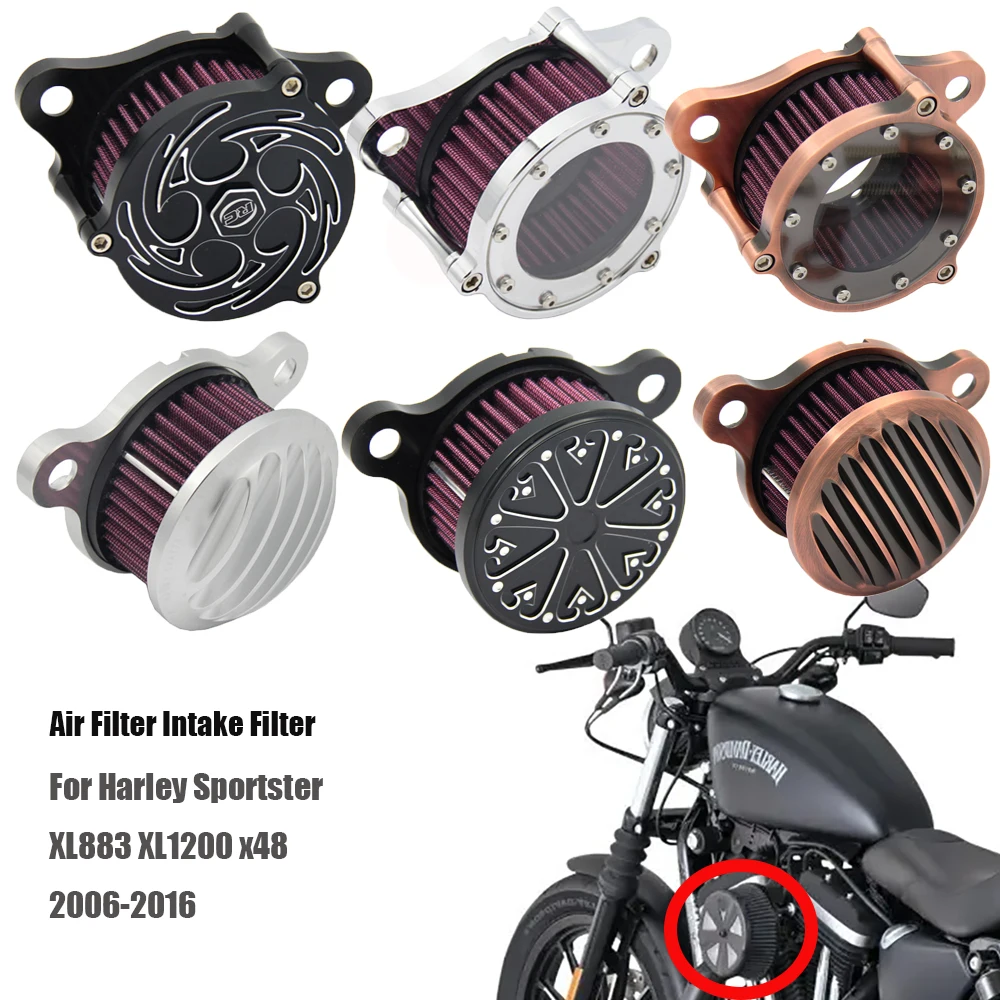 

Впускной воздушный фильтр для мотоцикла для Sportster XL883 XL1200 x48 2004 2005 2006-2016 Универсальный