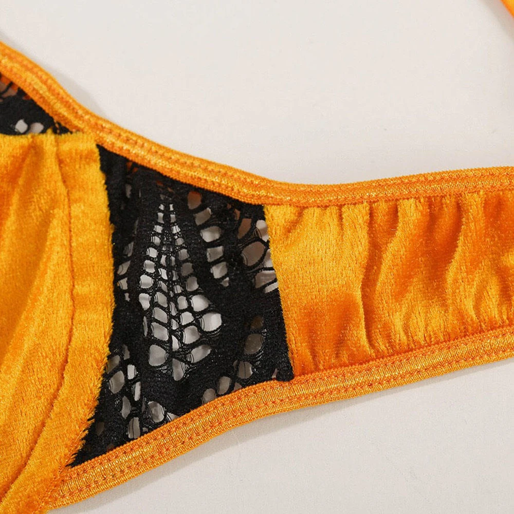 Комбинированный Женский комплект из 2 предметов Прозрачное нижнее белье женский