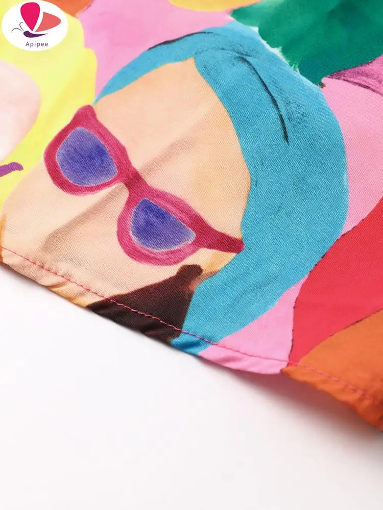 Женская рубашка с принтом аватара из мультфильма модная однобортная лацканами