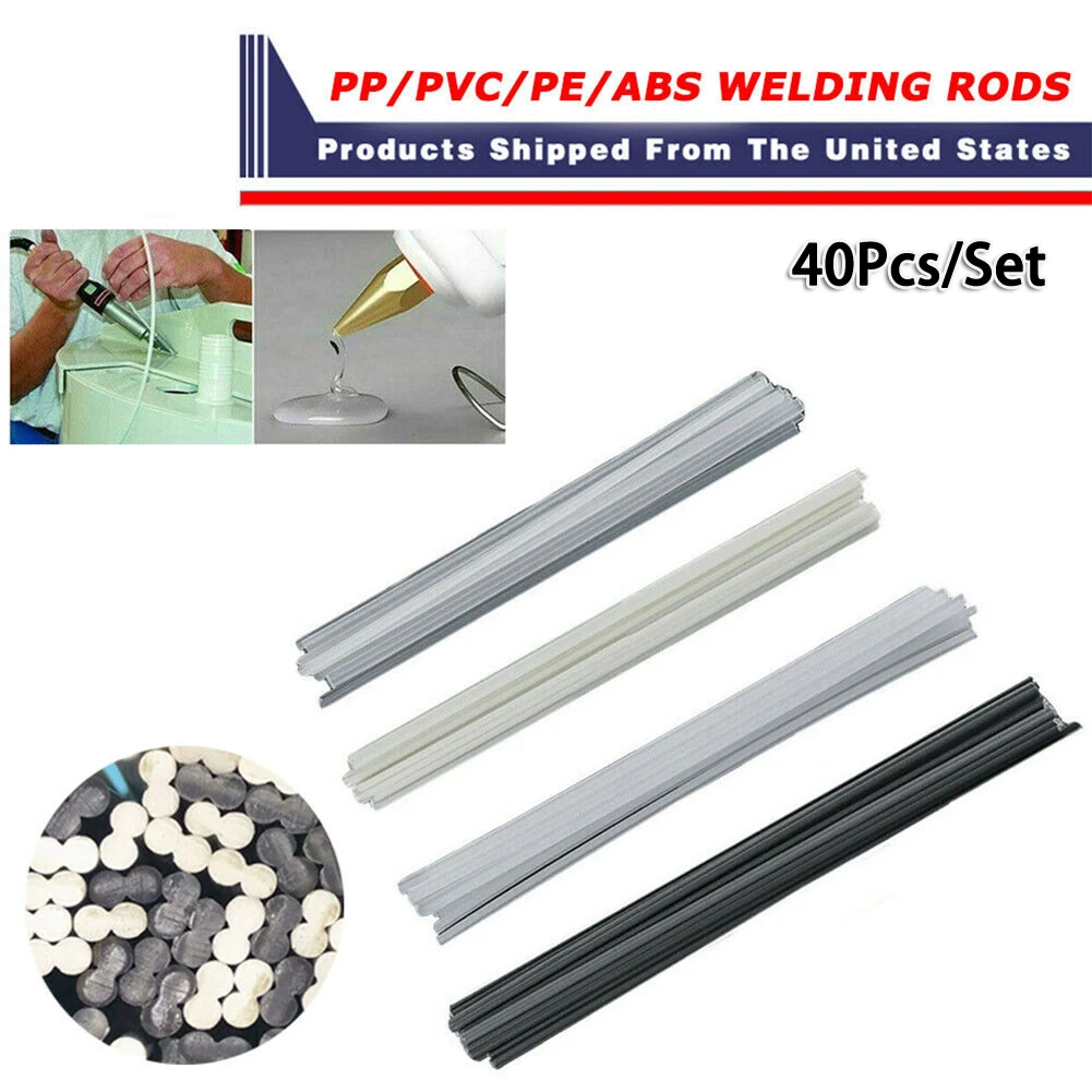 

40Pcs 250mm Plastic Welding Rods ABS/PP/PVC/PE Welding Sticks Resists Acid Alkali For Plastic Welder Soldering Tools
