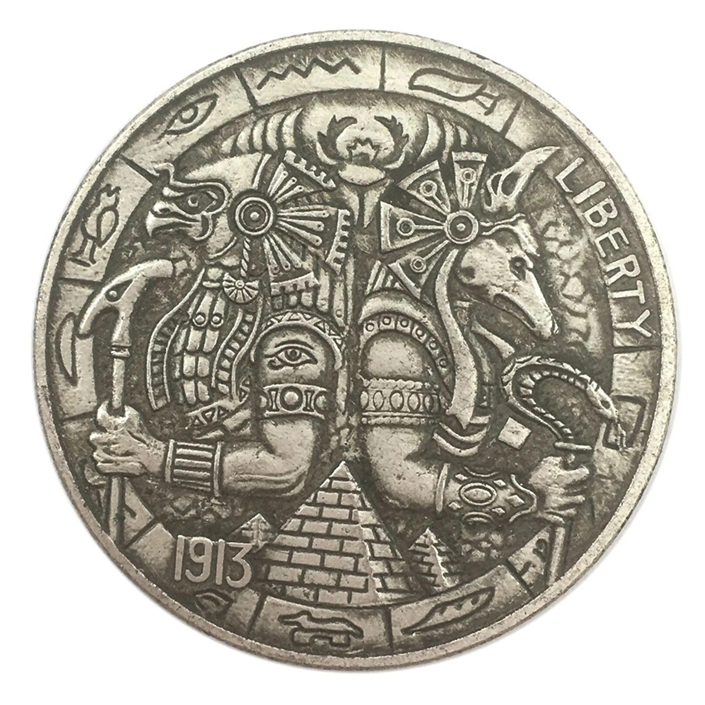 

Egyptian Death Pattern 38mm Diameter Coin Fine Hand Polished Magic Prop Birthday Gift Home Decoration Collectibles