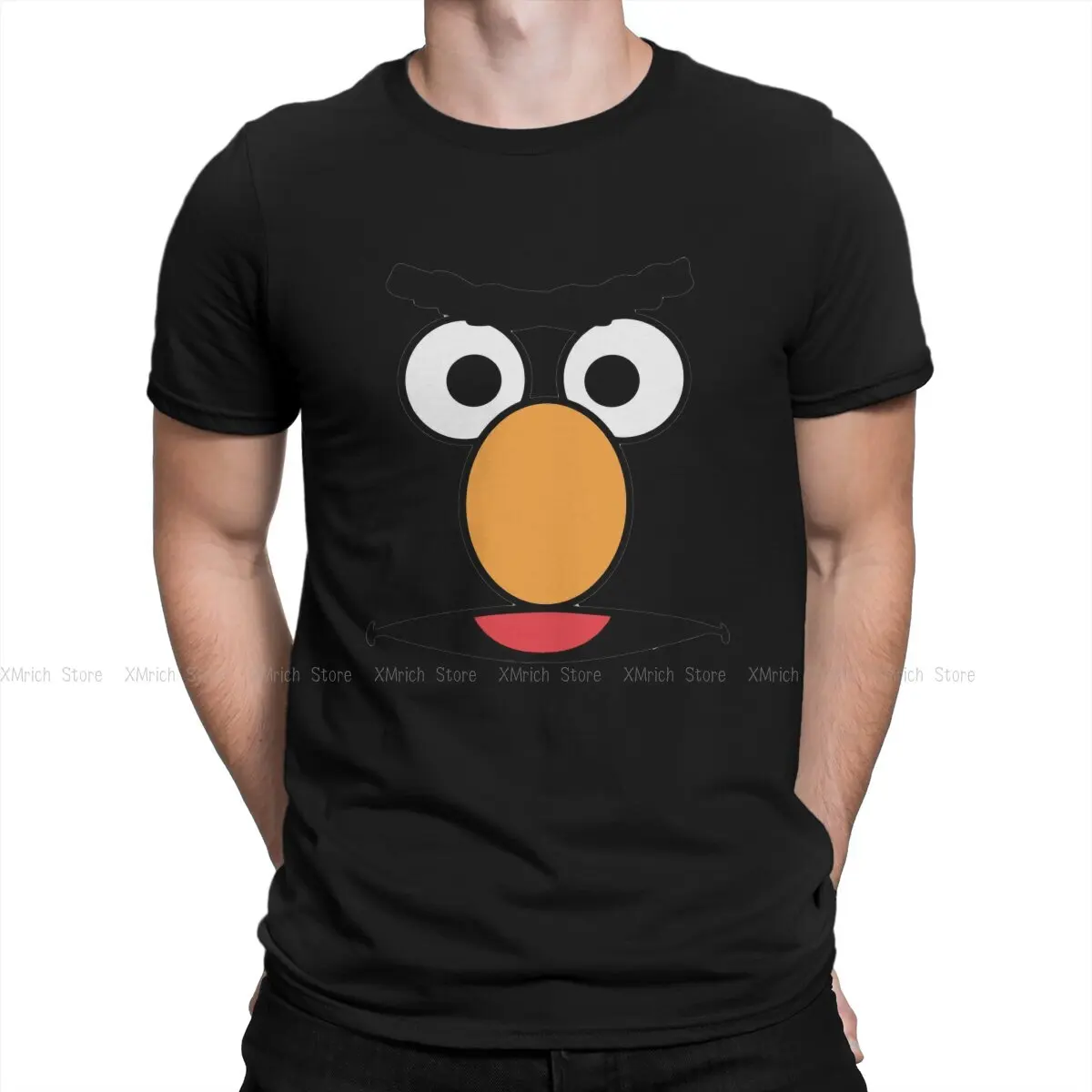 

Funny Bert Face T-Shirt Men Crew Neck Pure Cotton T Shirt Sesame Street 80s TV Series Short Sleeve Tees Graphic Clothes