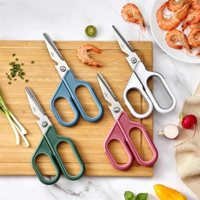 Powerful Kitchen Scissors Heavy Duty Utensils Shrimp Crab Shears Meat Chicken Bone Poultry Raptor Scissor Herbs Fishing Scissors