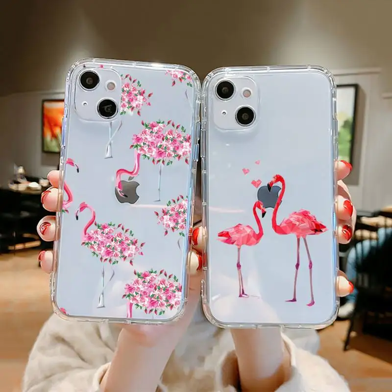 

Flamingo animal picture Phone Case Clear Transparent for iPhone 11 12 13 mini pro XS MAX 8 7 6 6S Plus X 5S SE XR 2020