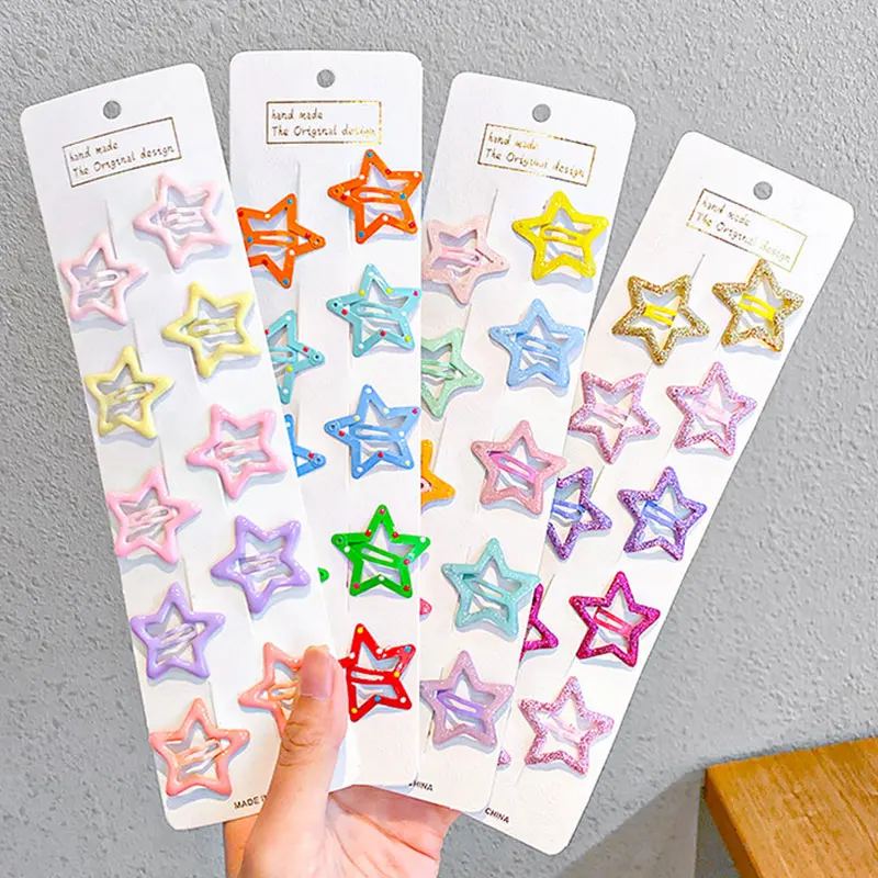 

2021 Star Geometric Metal Mini Hairpins Set Baby Girls Children Kids Hair Clips BB Pins Barrettes Accessories Hairclip Headdress