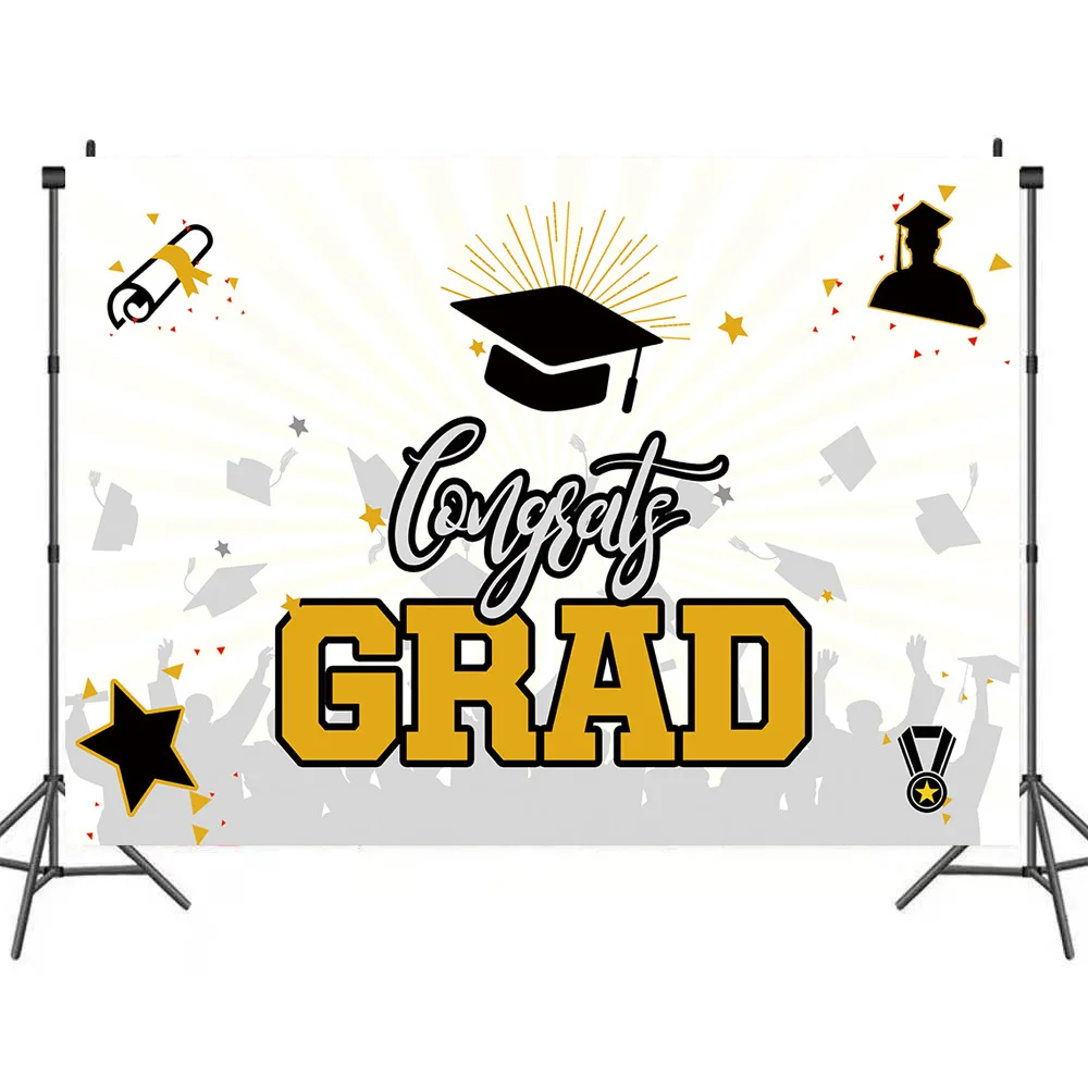 

Graduation In 2021 Simple Style Backdrops Photo Background Decorations for Class Party Portrait Photography Props