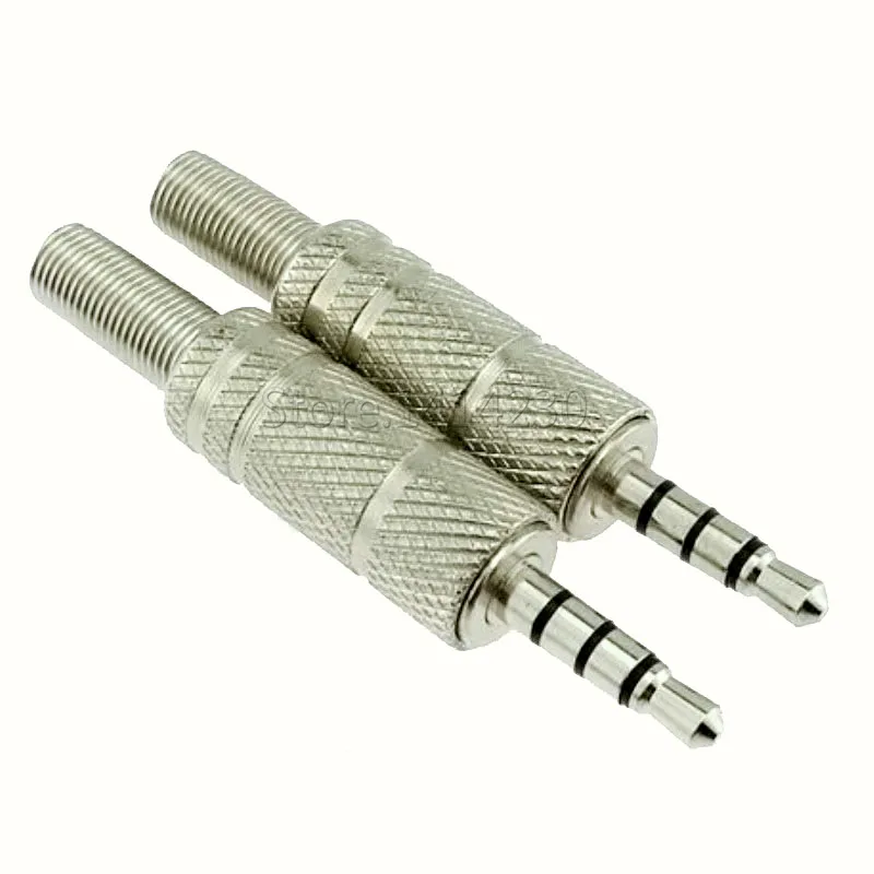

10PCS 3.5mm 4 Poles Metal Audio Plug 3.5mm Plug Headphone Connector