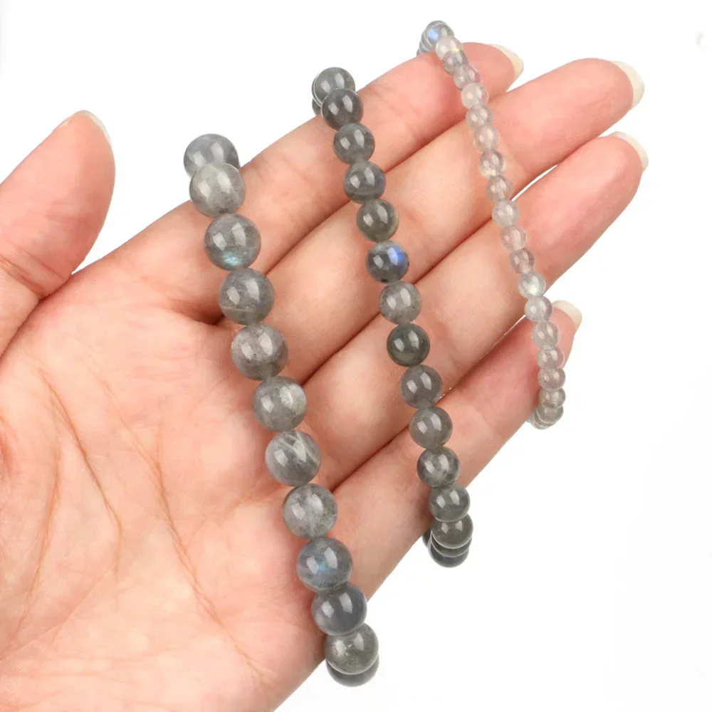 Браслет из лабрадорита драгоценный камень 4/6/8 мм бусины исцеляющий натуральный