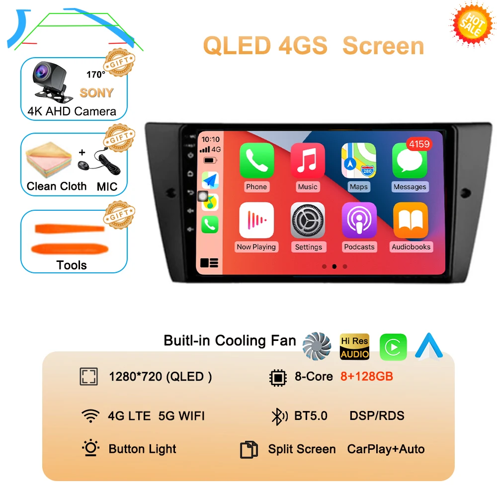 

Android 15 CarPlay Auto для BMW 3-Series E90 E91 E92 E93 Автомобильный радиоприемник Мультимедийные видеоплееры GPS Стерео головное устройство 2 din 2din DVD