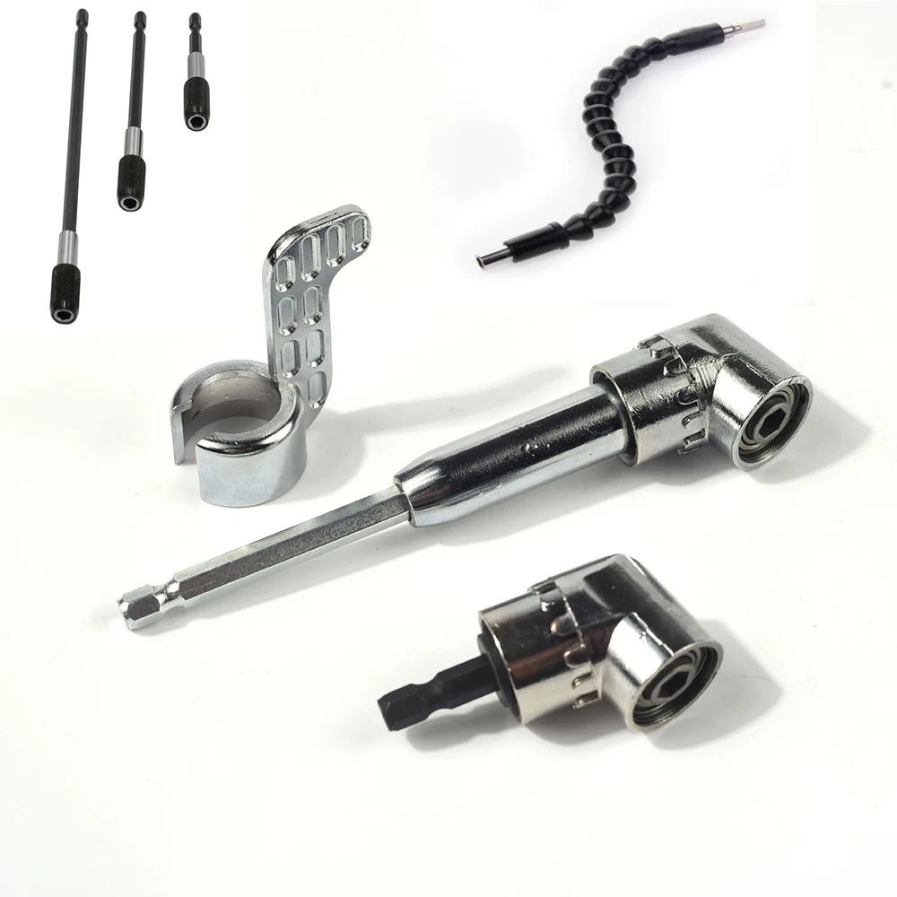 

Multi-function Ratchet Screwdriver Set with Power Drill Tool Right Angle Driver Hex Magnetic Screwdriver Angled Bit Holder