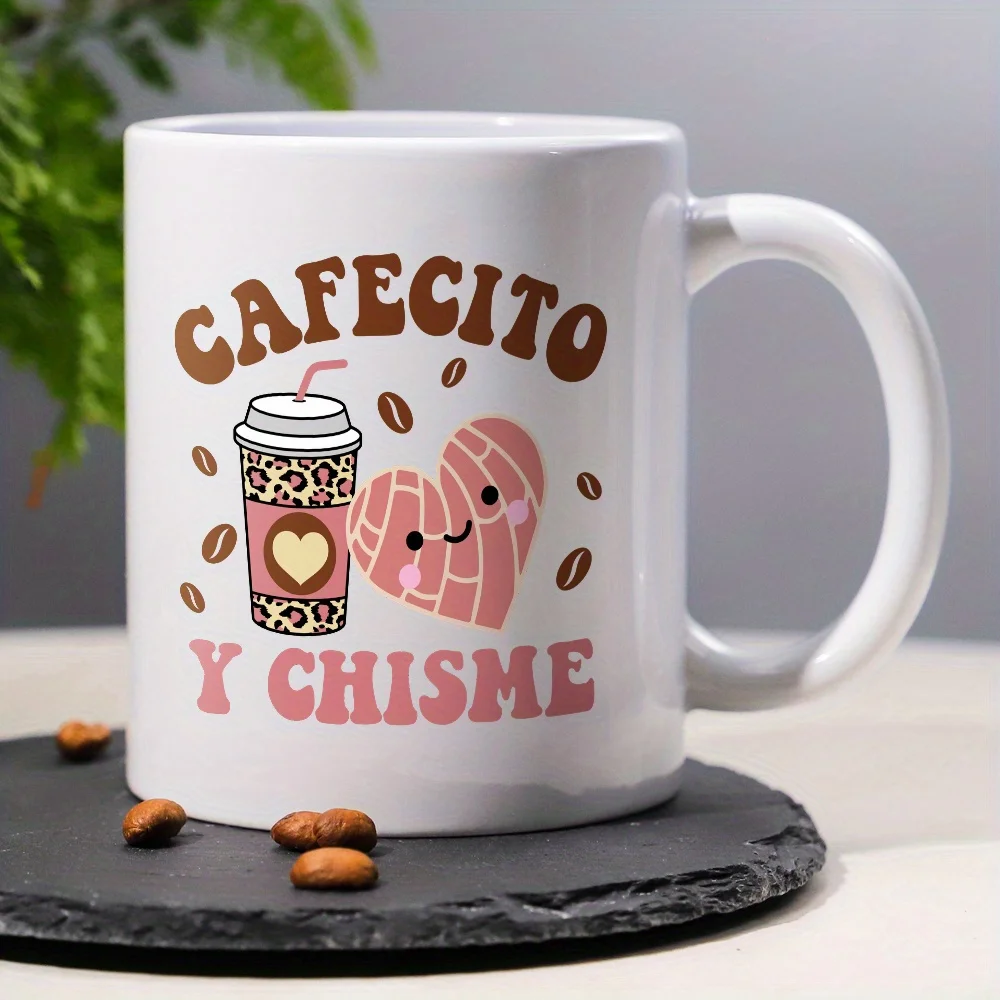 Фото Керамическая кружка Cafecito y Chisme — милый дизайн кофе и сплетни, идеальный подарок для любителей кофе, уникальный подарок на новинку №4